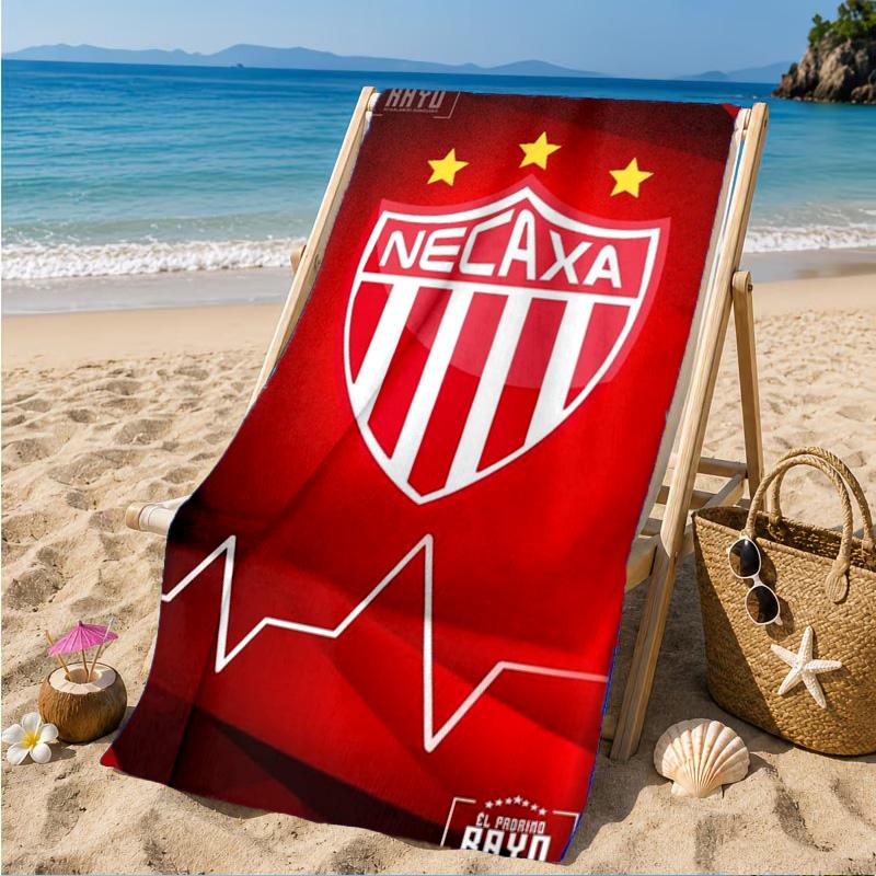 Football Crest Heartbeat Printed Microfiber Beach Towel, Soft And Absorbent, Quick-Dry, Ideal for Summer Travel, Beach Essential, Swimming Pool