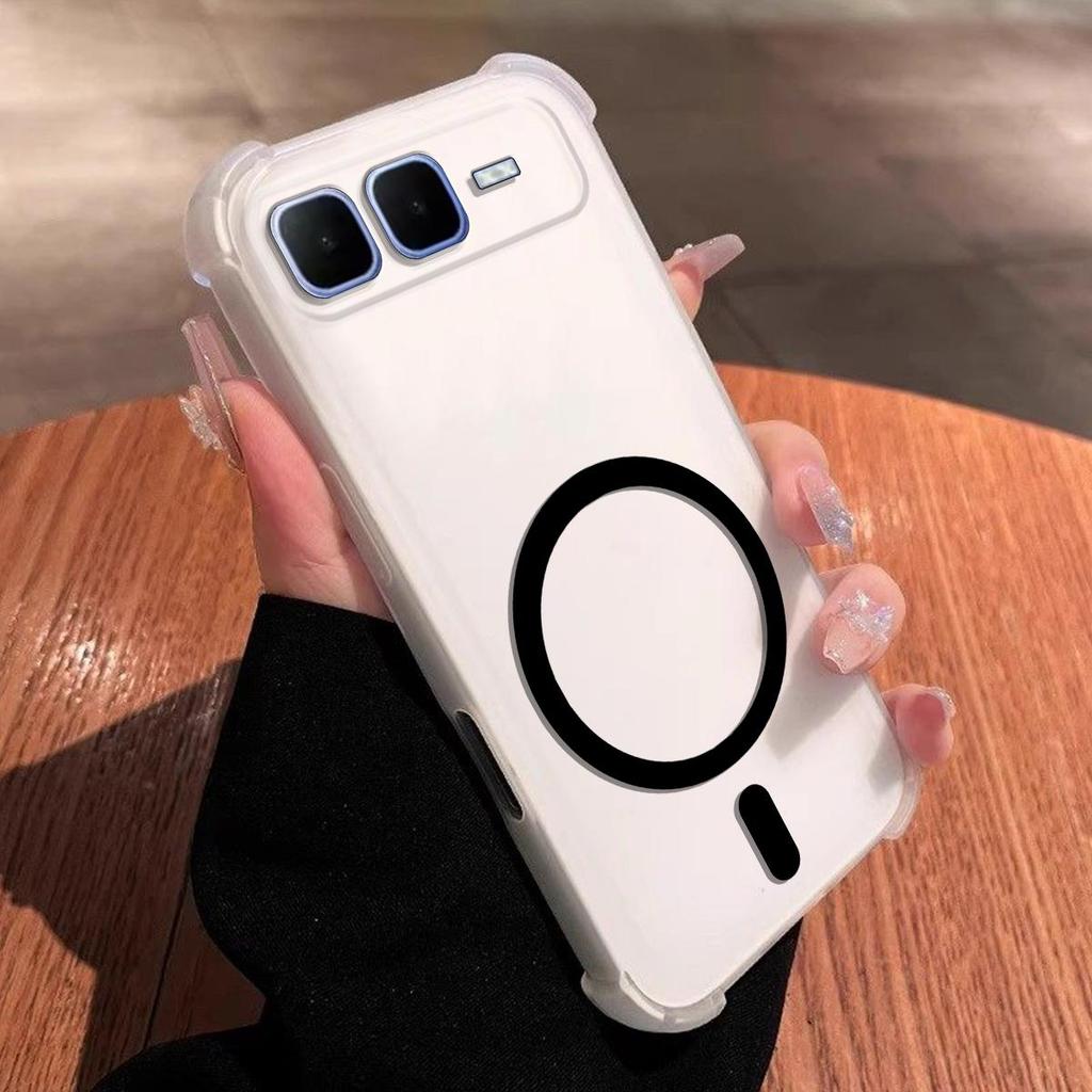 DIY Magnetic Ring Jelly Case for infinix SMART 10 Plus Anti-Drop 4-Corner Airbag Protection