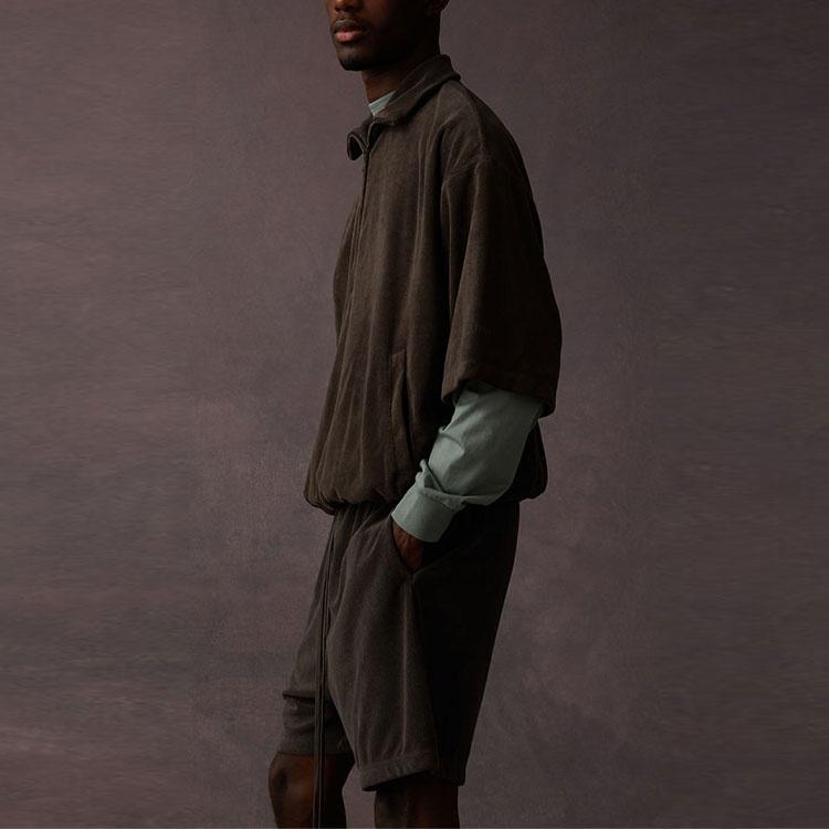 Fear of God Essentials Seal 3/4 Half Zip Sweatshirt 'Dark Brown' Unisex 125BT224095F