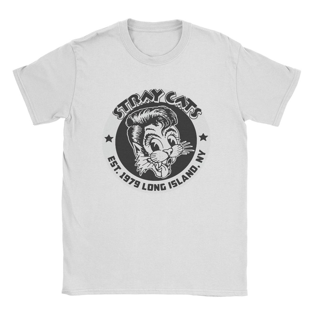 Awesome Stray Cats Band T-Shirt Men Crew Neck Pure Cotton T Shirts Short Sleeve Tee Shirt Summer Clothes