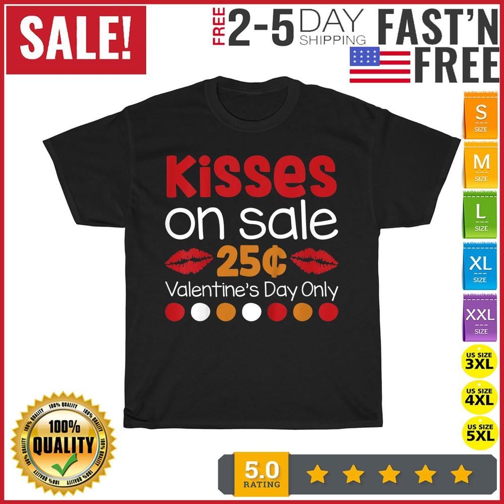 

Kids Valentines day toddler girls boys Kisses on sale Vintage T Shirt Men Women L