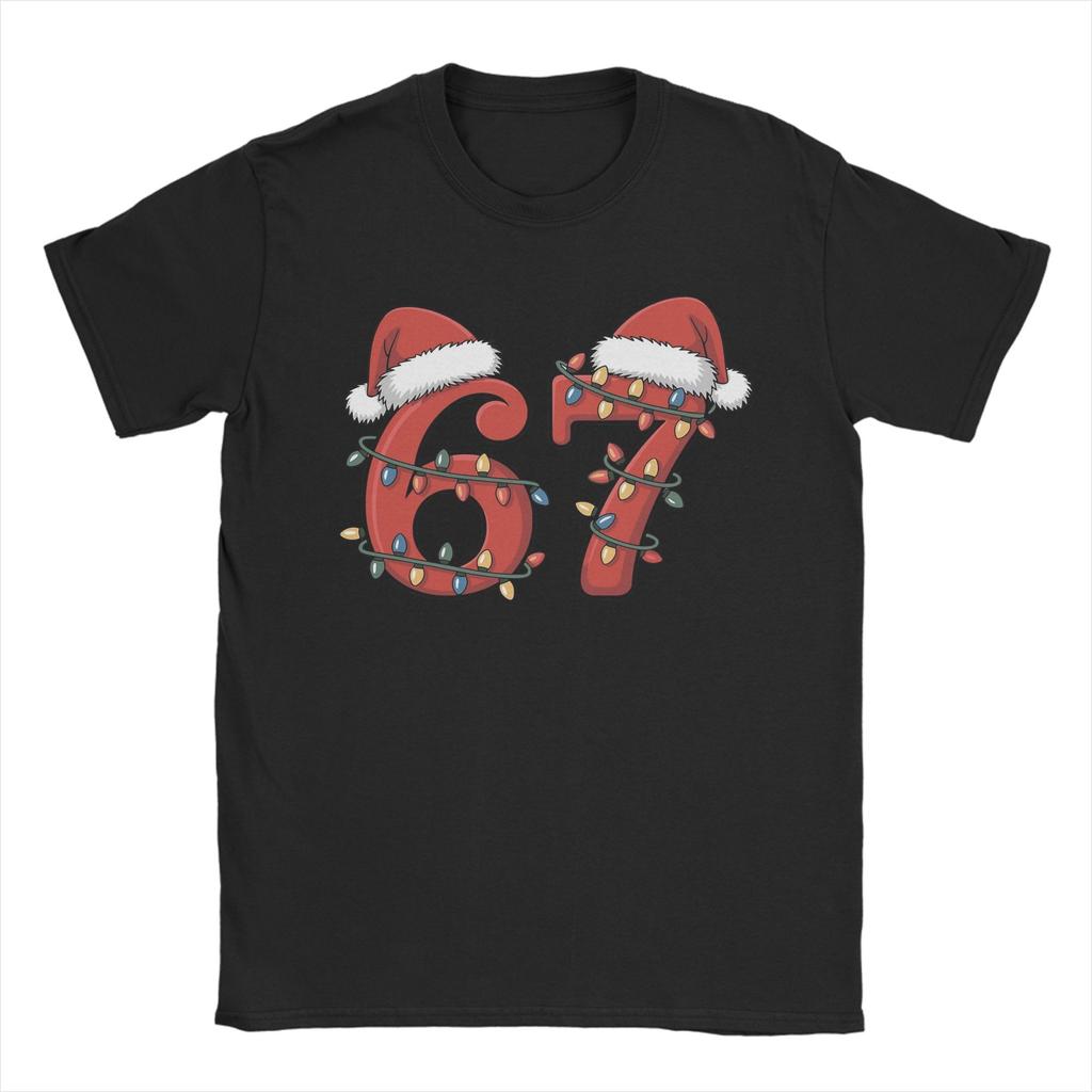 Christmas Number 67 Xmas Men's T Shirts Novelty Tee Shirt Short Sleeve Crew Neck T-Shirt Cotton 6XL Tops