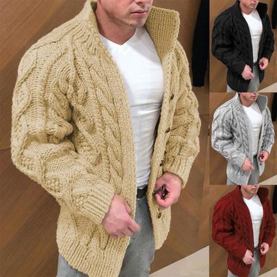 Europäischer und amerikanischer Herren-Pullover mit langen Ärmeln und Stehkragen, verdreht, lässig, modisch