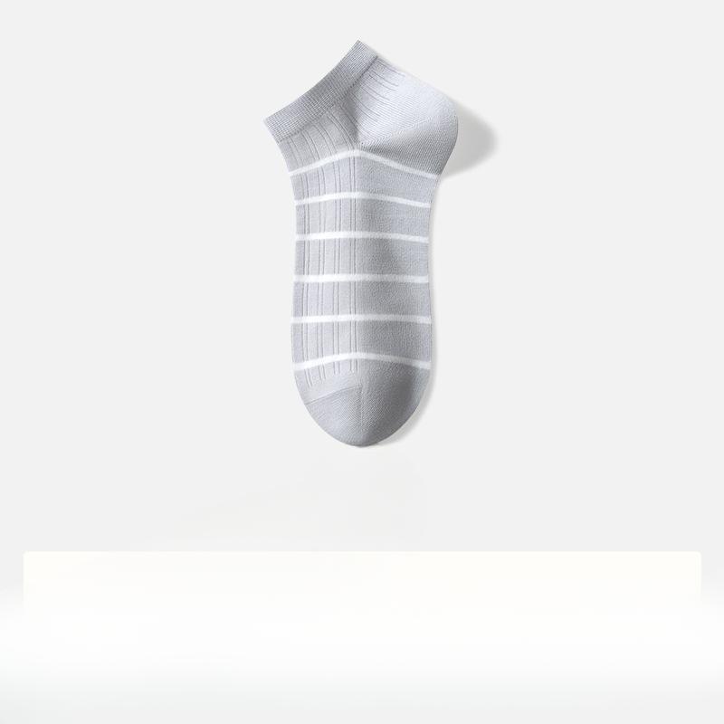 Men's Summer Thin Leisure Stripe Cotton Deodorant Sweat Absorption Antibacterial Socks