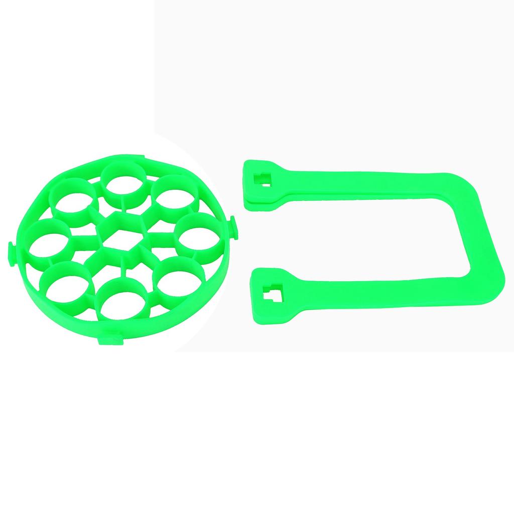 9dírový silikonový stojan na vejce v páře, protiopařovací, tlakový hrnec, popruh na tepelnou izolaci(Zelená )