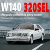 1:24 W140 320Sel Classic Limousine Alloy Diecast Model Car Sound And Light Collection Hobbies Decorations Present