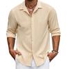 Men's Shirt Solid Color Cardigan Long-sleeved Lapel Shirt