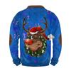 Mens Christmas Sweater Zip Up Sweatshirts Vintage Knit Graphic Sweatshirt Xmas Stand Collar Pullover