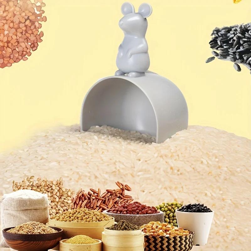 1pc Creative multifunctional rice spoon cartoon mouse handle digging spoon household kitchen small tool