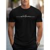 Men's Summer Casual Loose Size 100% Cotton Letter Print Round Neck Short Sleeve T-shirt Top