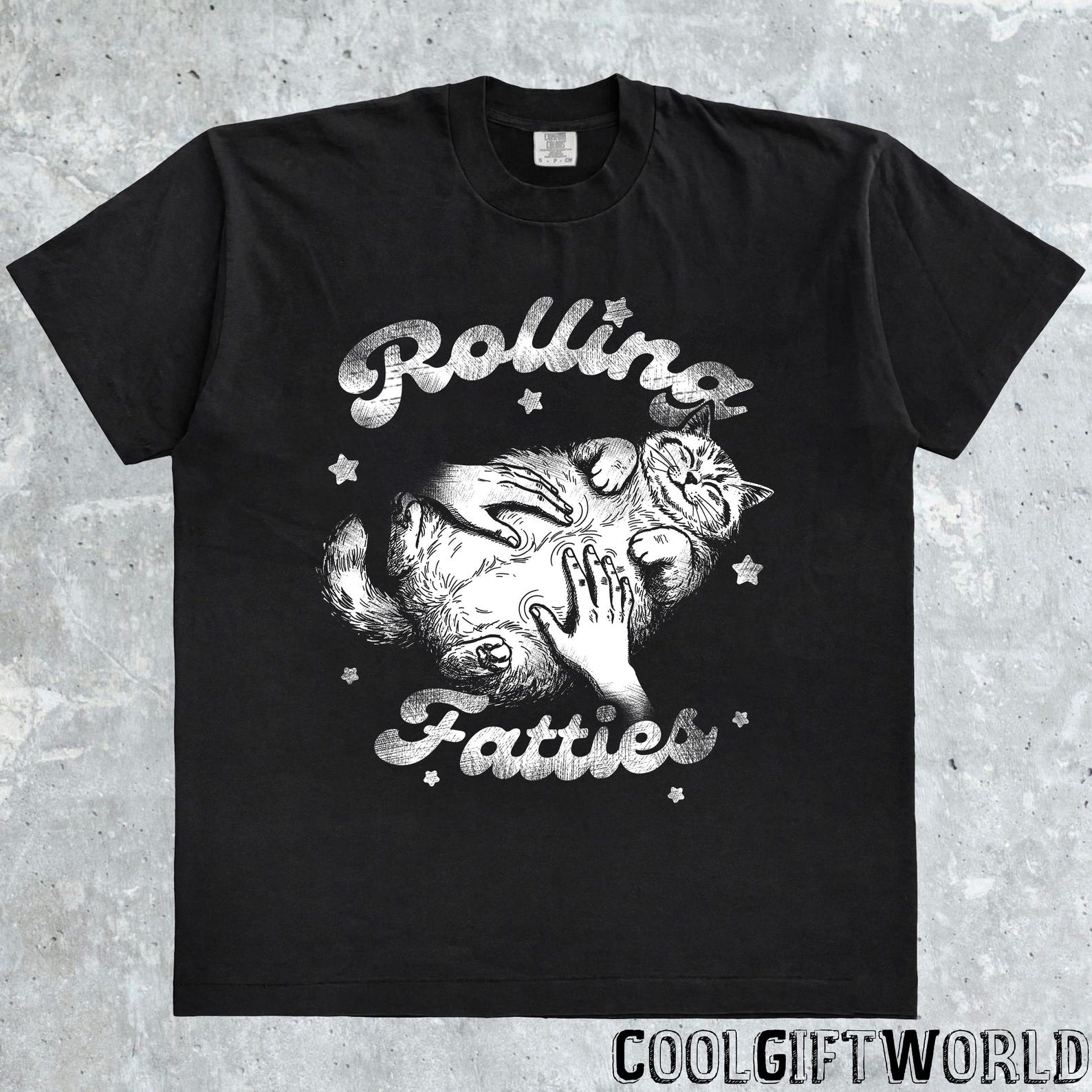 Rolling Fatties T-Shirt, Funny Cat Graphic Shirt, Cat Lovers Gift 4XL