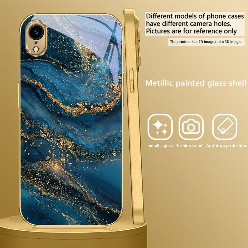 

Golden lines and spots For IPhone 17 Pro 16 17ProMax 15 Pro 14 13 Plus 12 Mini 11 Pro Max XR 16E 17Air Golden glass phone case iPhone 13 mini