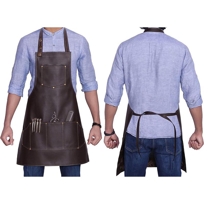 

Home Kitchen Apron Cafe Catering Hairdresser Makeup Artist Apron Overalls Print темно-коричневого кольору
