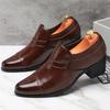 Fashion Designer New Black Brown Slip On Loafers For Men Flats Male Walking Height Increasing Shoes Business Dress Moccasins
