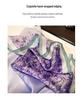 Lightweight Retro Pastoral Violet Floral Silk Scarf - Women's Spring/Summer Square Neck Scarf