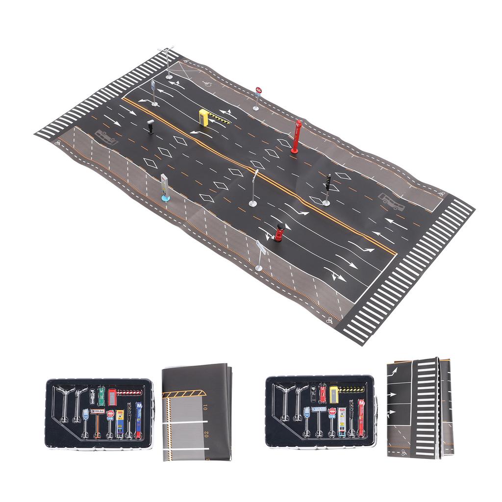 Miniature Traffic Road Model Toy Lifelike Educational Interactive Decorative Miniature Traffic Road