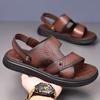 Herresandaler Sommer Kuskinn Strandsko Kjøring Utendørs Bruk Sklisikre Dobbeltbrukssandaler