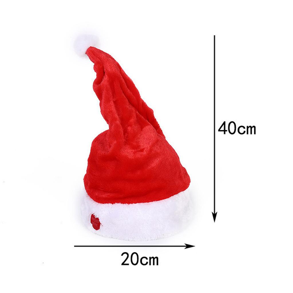 Musical Dance Christmas Santa Hat Singing Dancing Moving Electric Patchwork Hat Plush Adult Hat Winter Warm Xmas Party Gifts