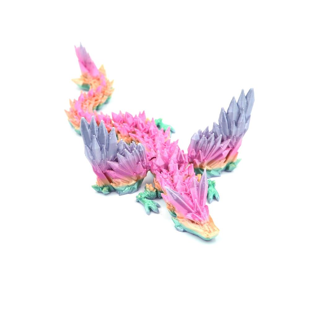 Colorful 3D Printed Dragon Egg Crystal Ornament Set - Creative and Trendy Toy and Gift.