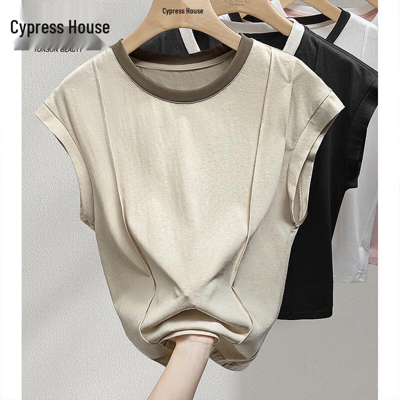 Women s Round Neck Color Block Short Sleeve T-Shirt S