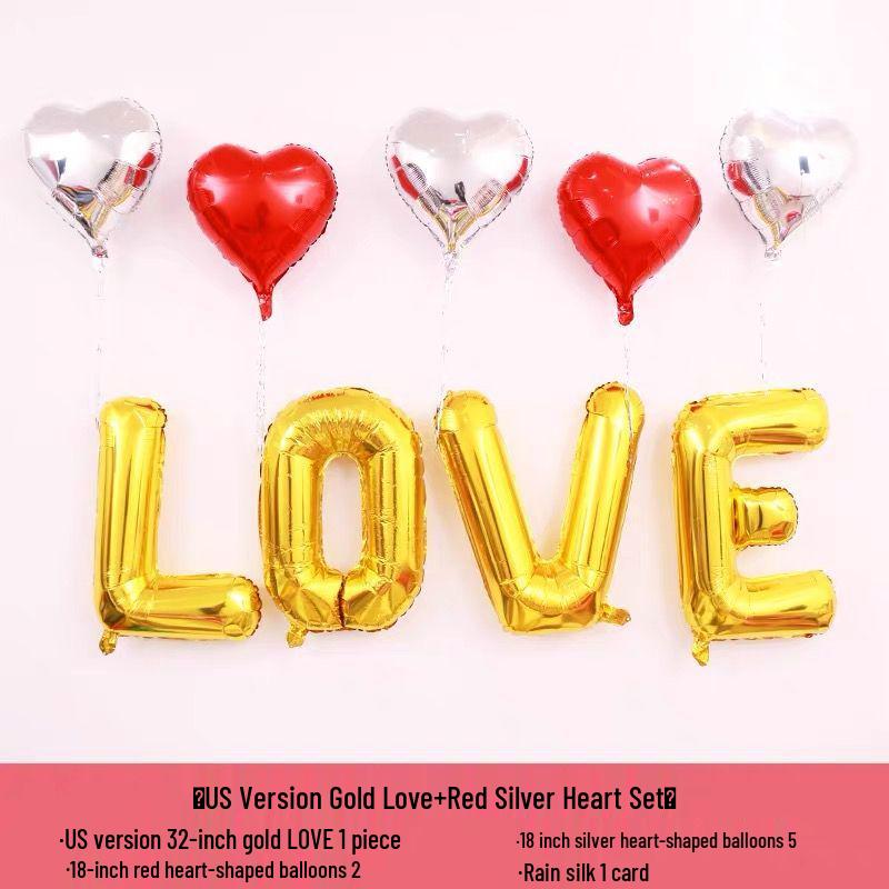 Romantic LOVE Balloon Set for Proposal, Birthday, or Wedding Room Decoration