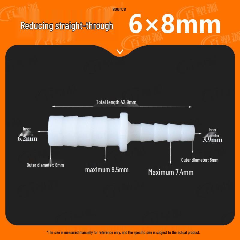 Plastic Hose Fitting: Reducing Straight-Through Barb Connector for Quick Water Pipe Connection in Fish Tanks
