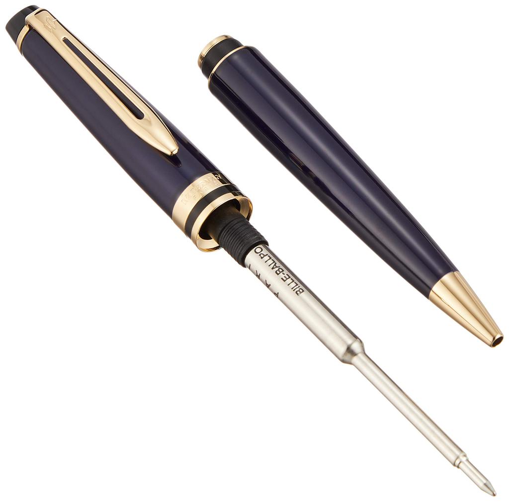 Waterman Expert Essential Ballpoint Prussian Blue Fine Gift Box Genuine Imported 2093763 Pen, GT, Nib, Oil-Based Ink, Included, Product,