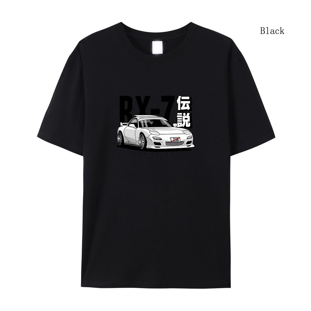 Women T-Shirts Initial D JDM T-shirt Vintage RX7 FD Drift Japanese Cars Printed Summer Short Sleeved T-shirt Loose Short Sleeved Top