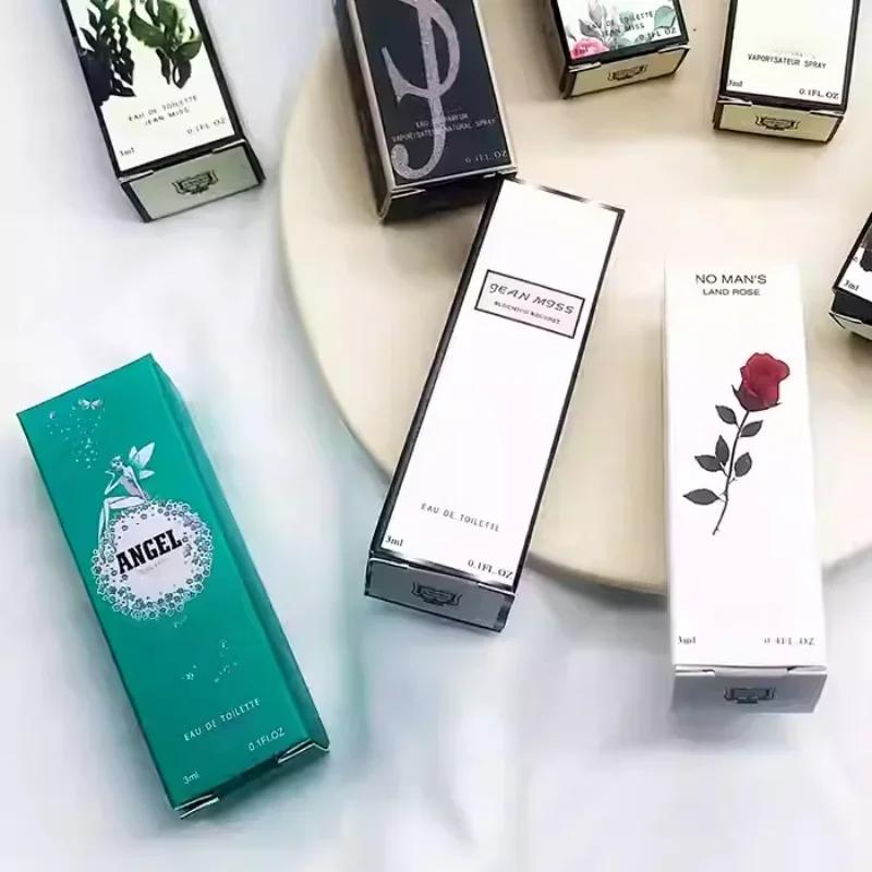 3ml Pheromone Perfume Eau De Toilette for Women Men Atomizer Art Printed Packaging Lady Sample Long Lasting Perfume
