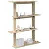 Wall Mounted Shelf Unit Brown 100 X 20 X 126 Cm Engineered Wood