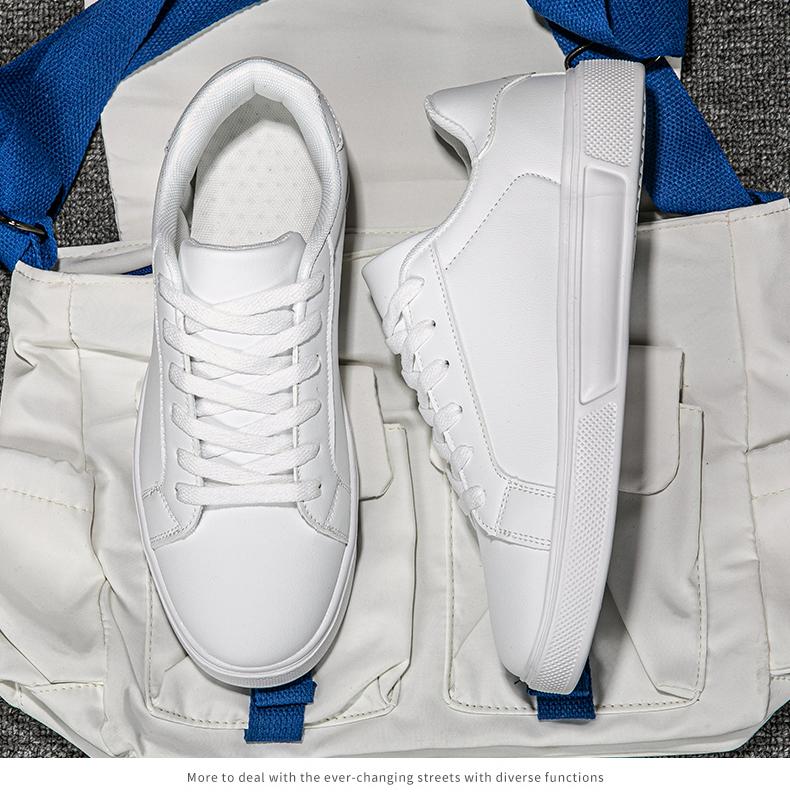 Yto Curtain Men's White Athletic Shoes And Daily Wear Shoes Soft Wo Shoes Plush Comfort Daily Pu Genuine Leather Shoes For Autumn Solid Athletic Shoes C
