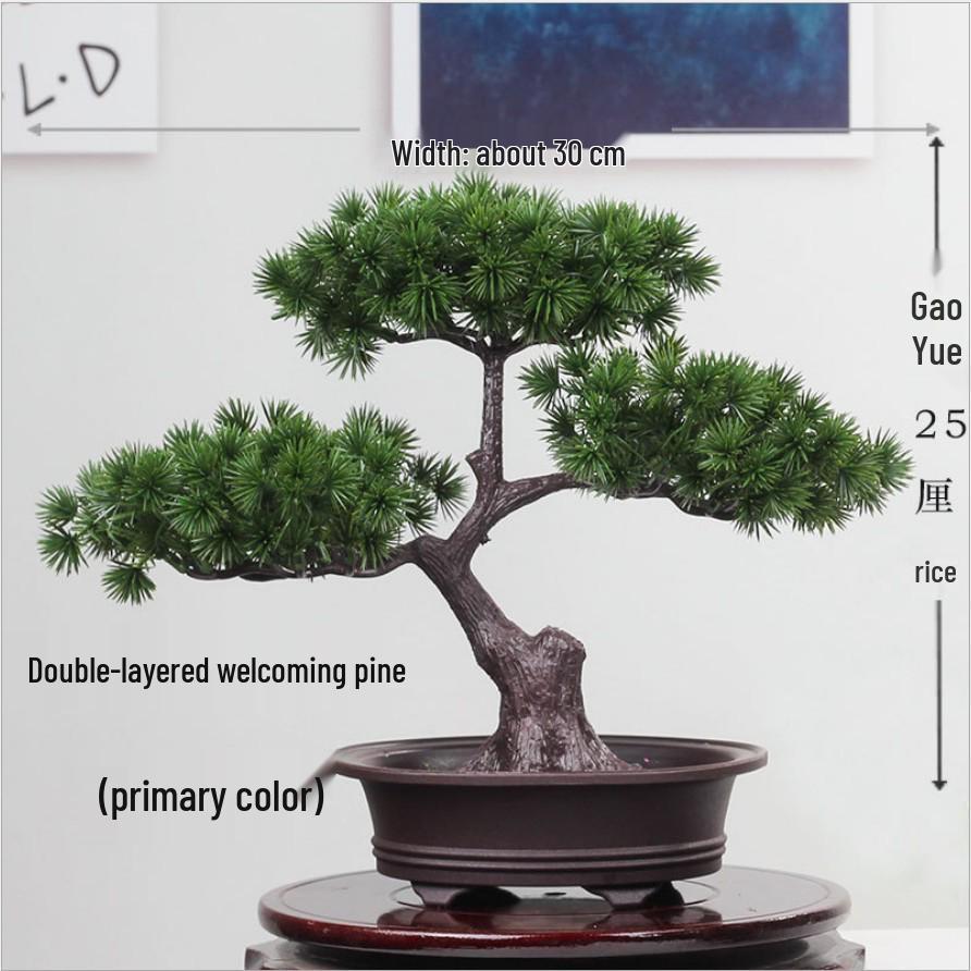 Artificial Bonsai Pine Tree for Indoor Decoration - Small Green Plant Ornament for Home or Living Room