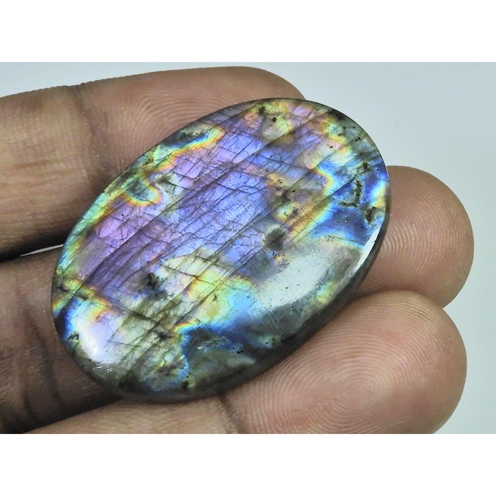 

26X39X05MM Natural Purple Labradorite Spectrolite Oval Loose Gemstone 61Cts. D-411