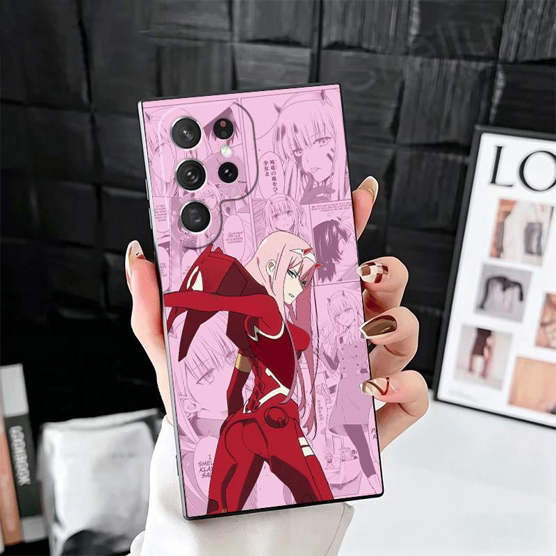 Darling Zero Two 02 Anime Soft Phone Case for Samsung Galaxy S26 S25 Edge S24 Ultra S23 Plus S22 S21 FE S20 Black Cover Back She