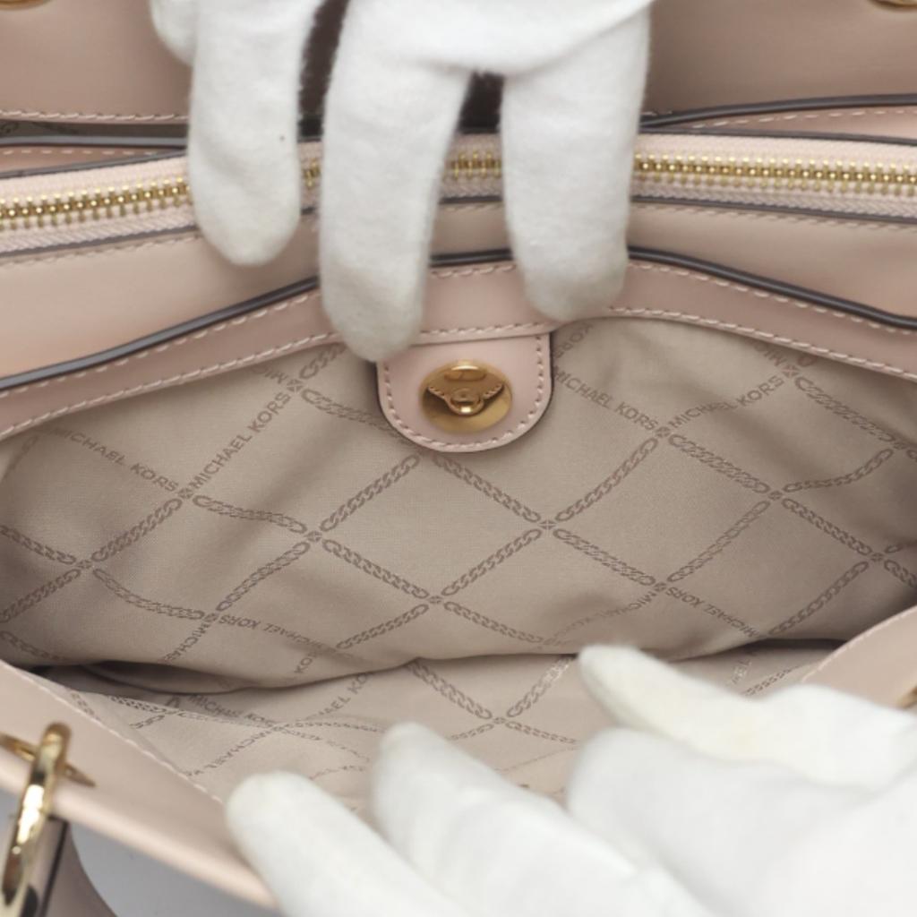 Michael Kors quilting Shoulder Bag Handbag leather pink beige Women 30FIGUSS6L Used