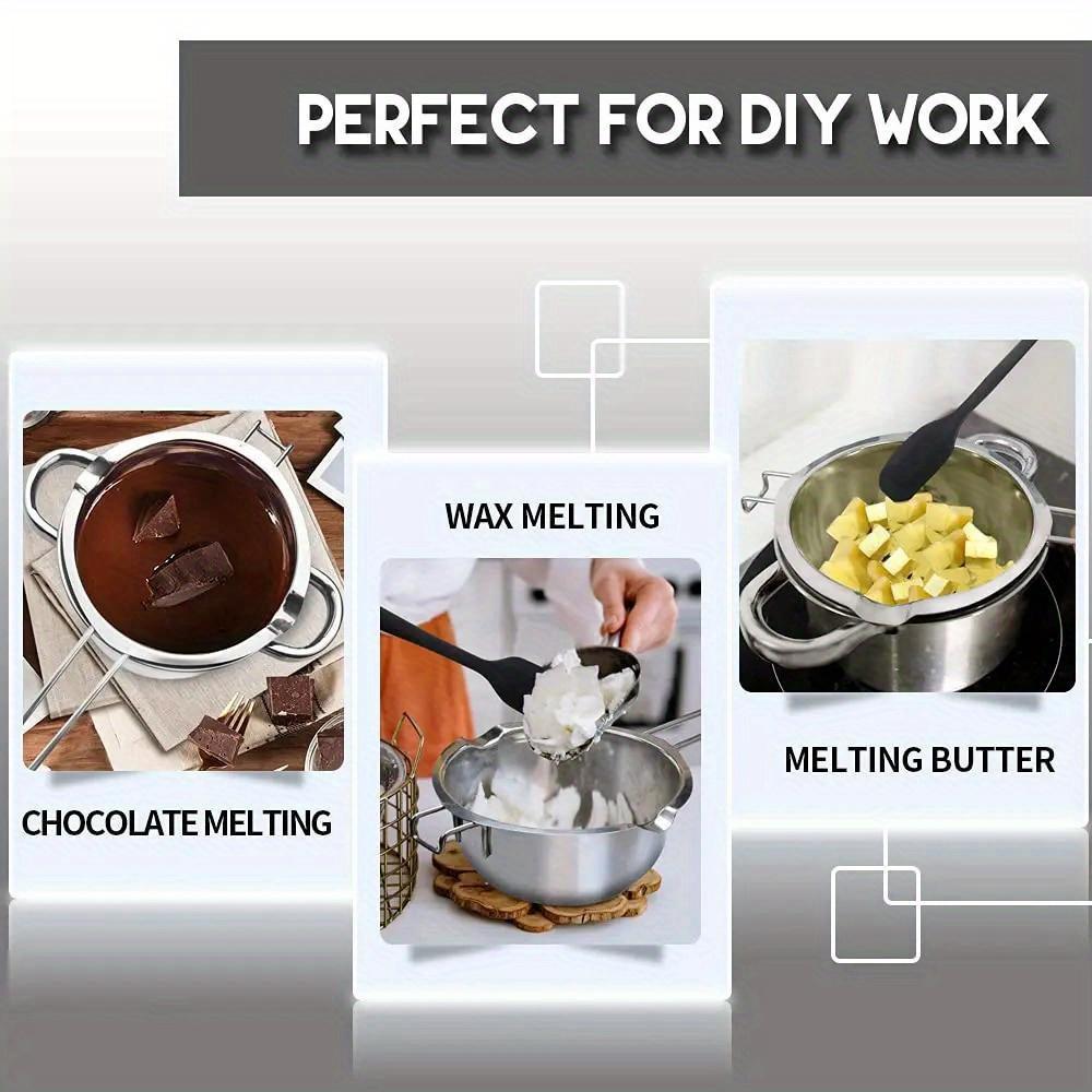 2pcs/set 13.53oz Candle Making Kit DIY Wax Melting Pots for Chocolate, Candy, Soap - Metal Craft Tools & Supplies