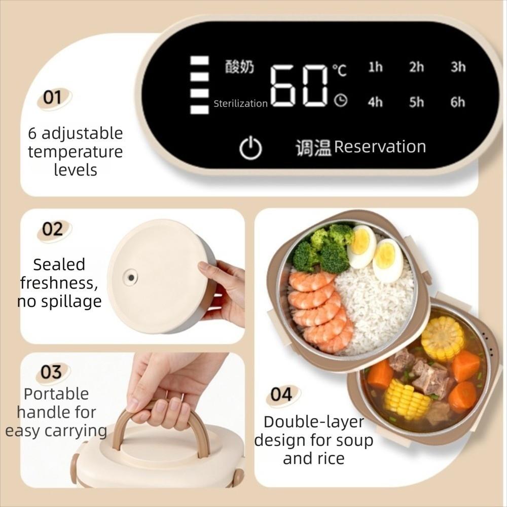 Heating Function Food Warmer Large capacity Hot Meal Container Work Electric Heated Lunch Box  Work