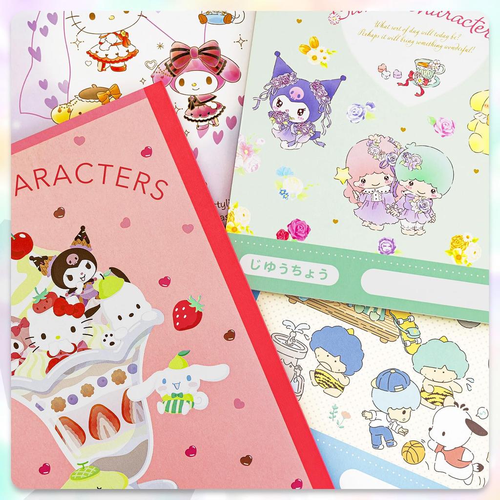 Yamano Papier Sanrio Kostenlos Sanrio 4 Notizbücher, Blanko, Charaktere, Bücher, M/X, 4PNB-X