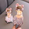 Summer New Korean-style Rhinestone Bow Girls' Sandals Princess Shoes Children's Shoes Spring Style Girls' Leather Shoes Trendy