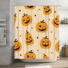 Halloween Decorative Shower Curtain Orange Pumpkin Halloween Shower Curtain Waterproof Washable Fabric Home Decoration Bathroom