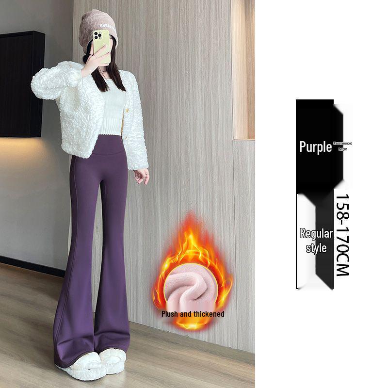 Cashmere Flare High-Waist Barbie Style Yoga Pants - Autumn Winter 2025 Collection, Plus Velvet, Stretchy & Warm.