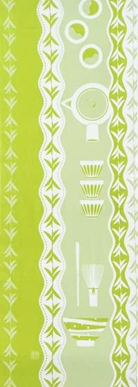 Dyeing Anbo Tenugui Three Green Authentic Dyed Cotton Made In 35cm X 100cm "One Core, Leaves, Tea" 100% Tokuoka, Japan,