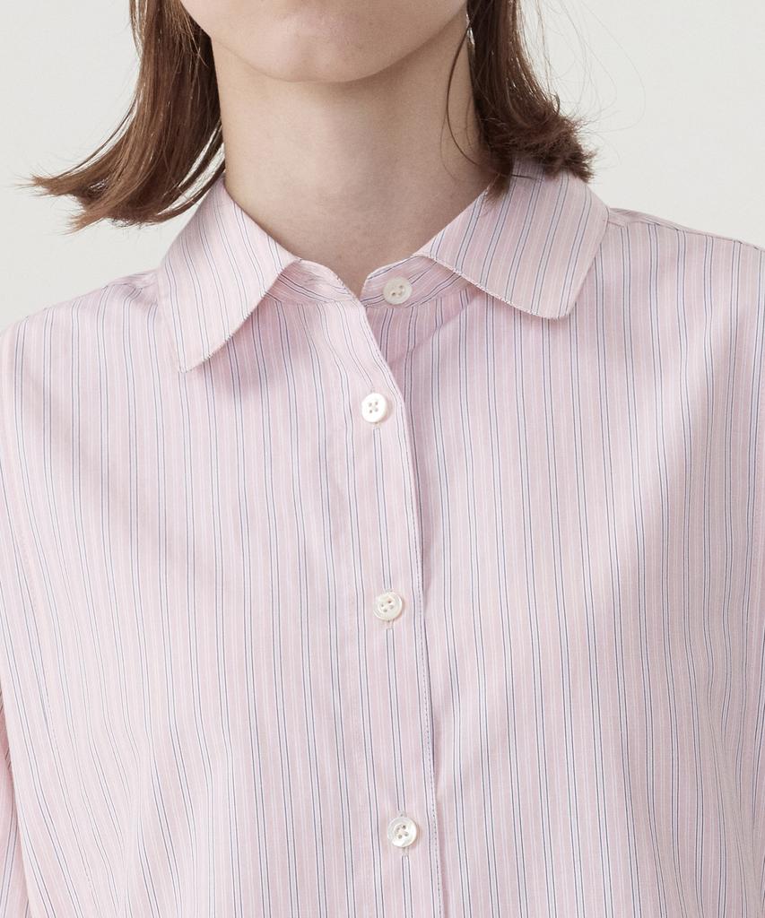 COVERNAT WOMAN Oversized Striped Shirt Light Pink