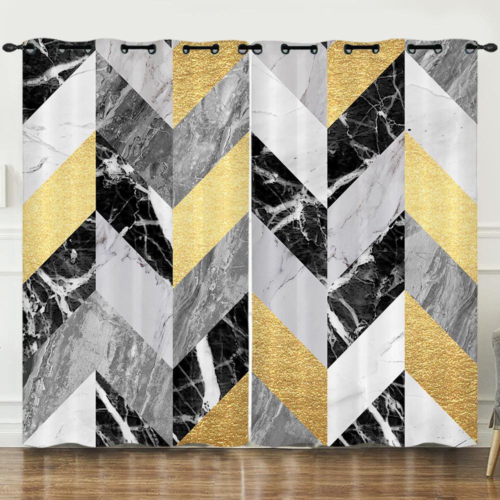 Curtain Prism 3D Digital Printing Blackout Curtain Punching