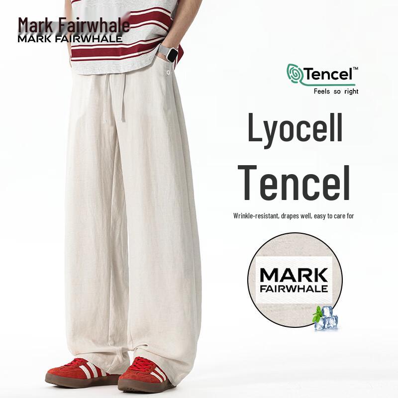 MARK FAIRWHALE Men s Tencel Linen Quick-Dry Casual Pants 5XL