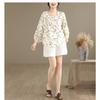 DIMANAF 2026 Women Plus Size New Summer Blouse Shirt Thin Casual Loose Lady Tops Print Shirts