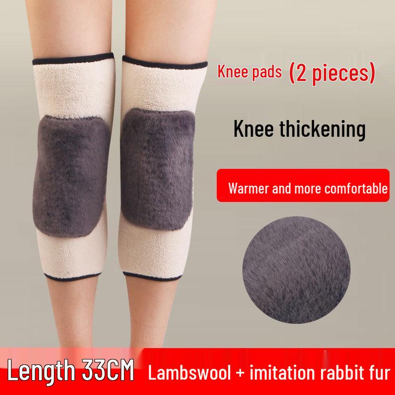 Warm Lamb Wool Velvet-Lined Knee Pads for Joint Protection - Ideal for Middle-Aged & Elderly Men and Women During Autumn and Winter
