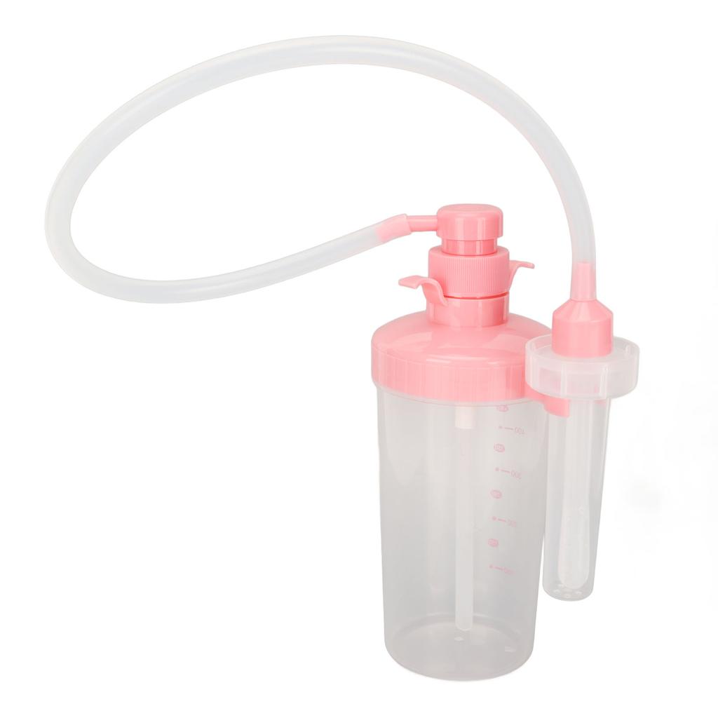 Vaginal Douche Portable High Elasticity Manual Pressure Stable Water Flow Vaginal Cleansing System 500ml Pink