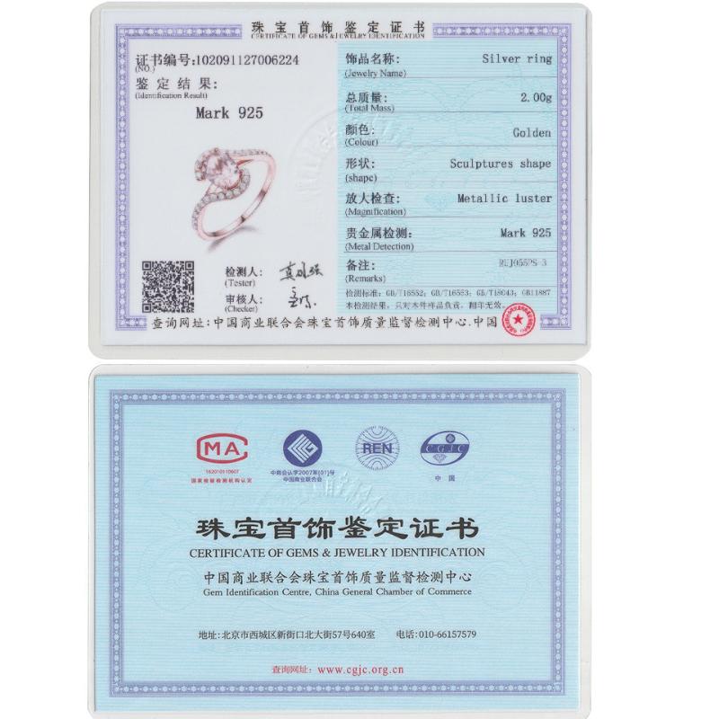 Gica Gema S925 Sterling Silver Exquisite Rose Gold Nano Ring for Women's Fine Jewelry Gift Wedding Engagement The New Listing