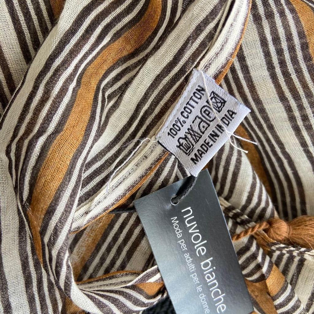 Used 100% Cotton Imported Large Stole Shawl UV/Brown